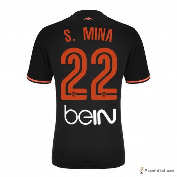 Camiseta Valencia Replica Segunda Ropa Mina 2016/17 Negro